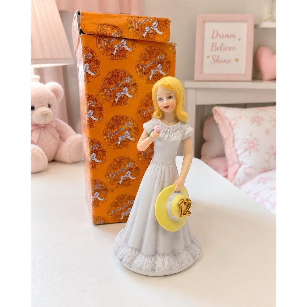 Growing Up Age 12 Blonde Girl Figurine Enesco Birthday Keepsake NIB Box